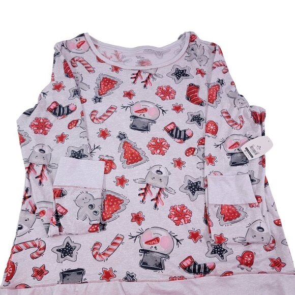 Secret Treasures Snowman Reindeer Candy Cane Holiday Jogger Pajamas Sleep Set - Picture 3 of 16